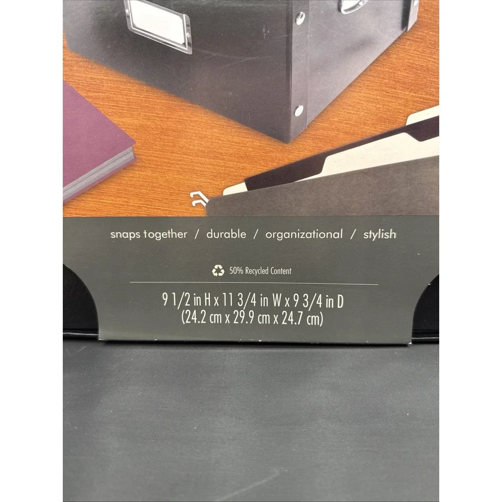 Snap-N-Store Letter-Size File Box, Black 9x11x9 File Storage‎ Box snaps